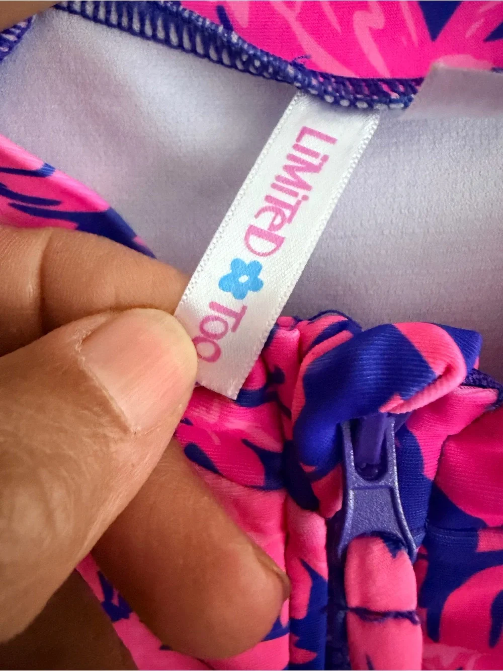 Limited Too Pink & Purple Floral Long-Sleeve Rashguard